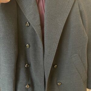 Black rivet coat red lining and beautiful buttons